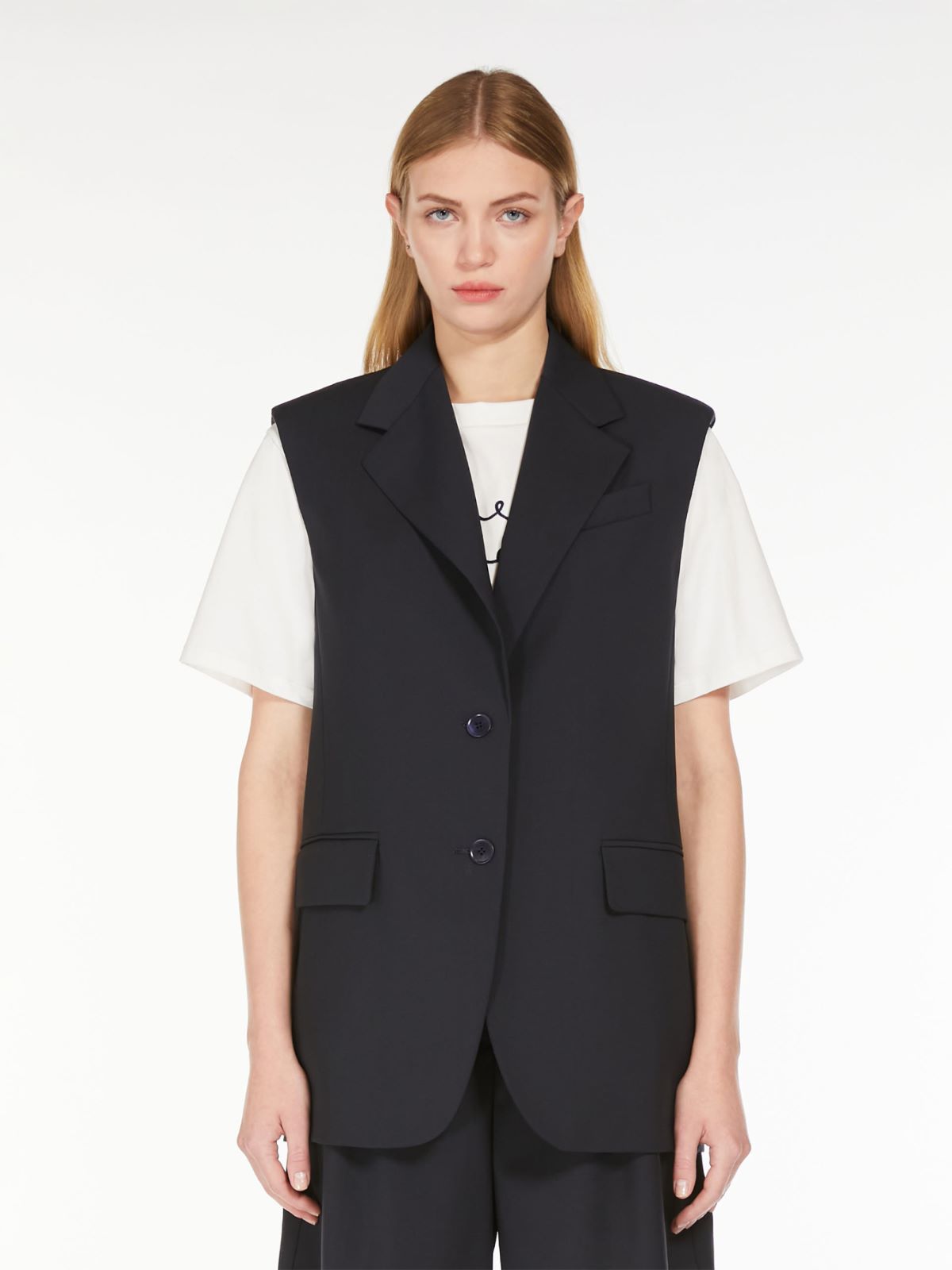 Weekend Gilet in tela di lana stretch Vendita Economica
