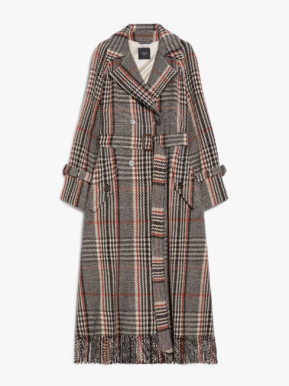Weekend Cappotto in mista lana con frange Presa