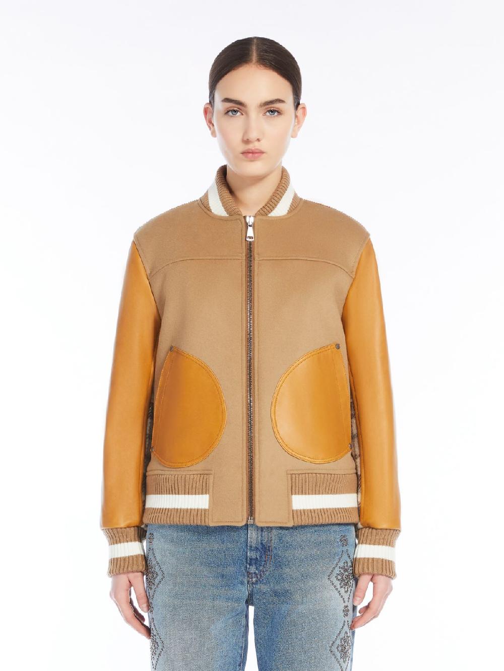 Weekend Bomber in lana velluto e pelle Italia