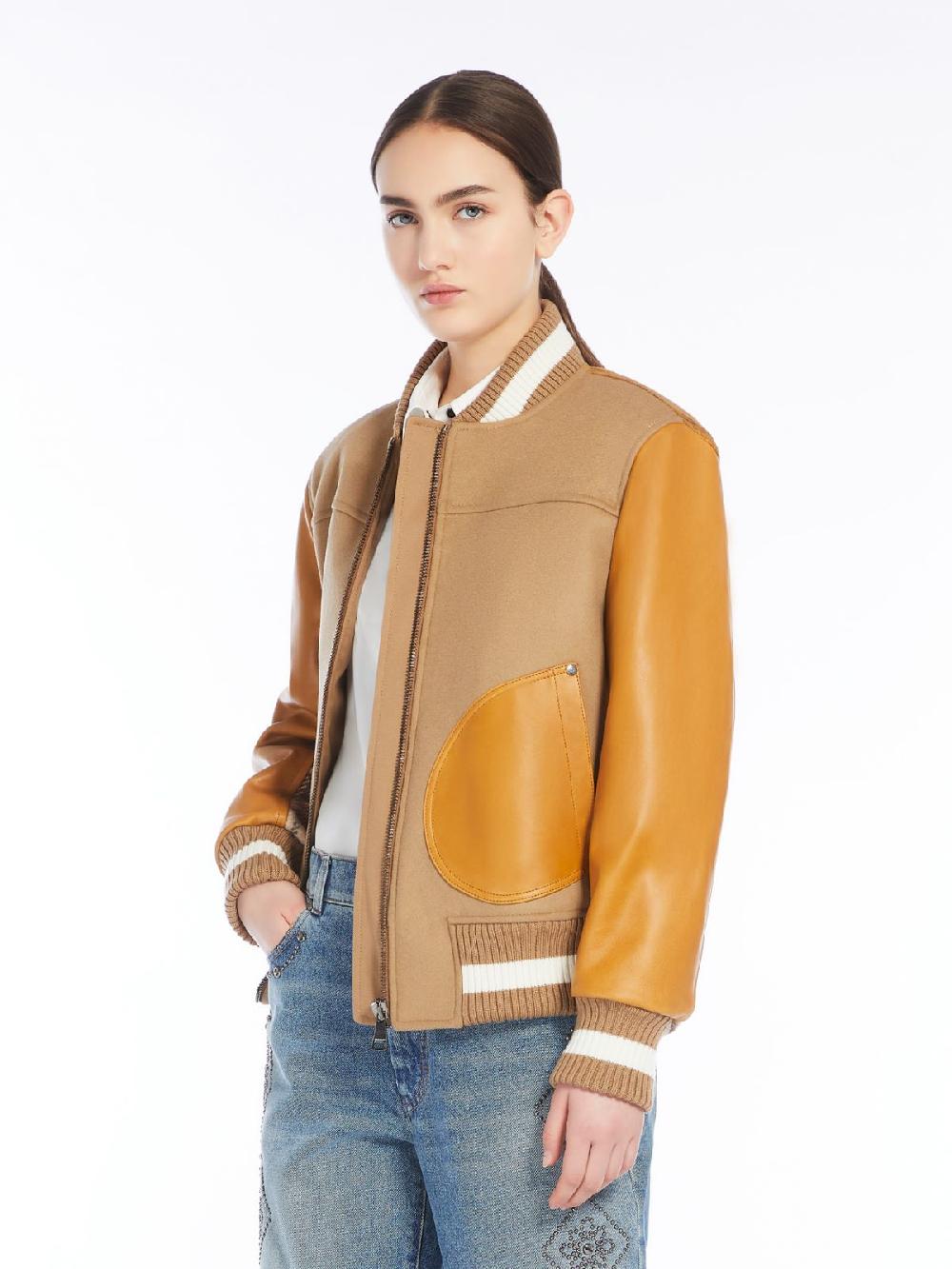 Weekend Bomber in lana velluto e pelle Italia