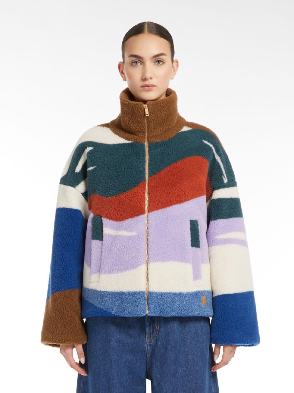 Weekend Piumino corto in jersey di lana jacquard In Linea