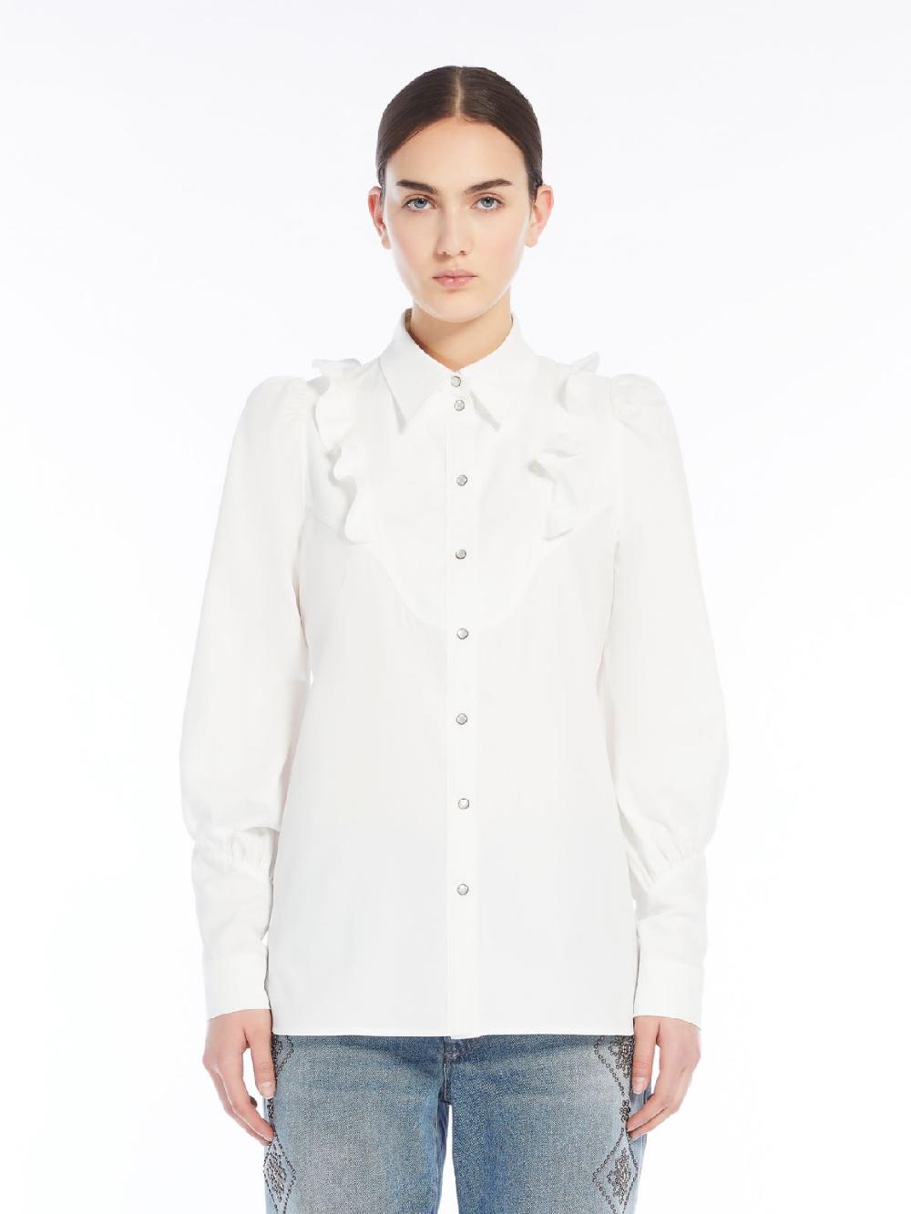 Weekend Camicia in twill di cotone con rouches Prezzo Ridotto