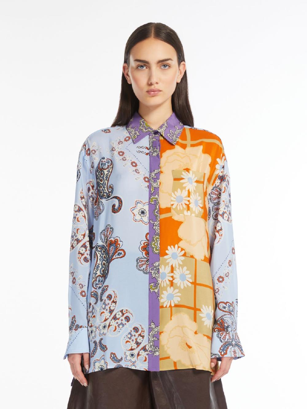 Weekend Camicia in crêpe de Chine stampata Discount Store per i nuovi prodotti
