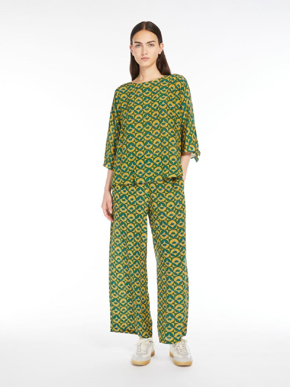 Weekend Blusa in crêpe de Chine stampato