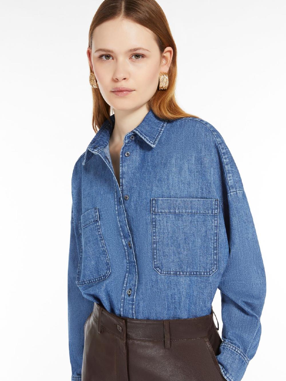 Weekend Camicia crop in denim di cotone Nuovo
