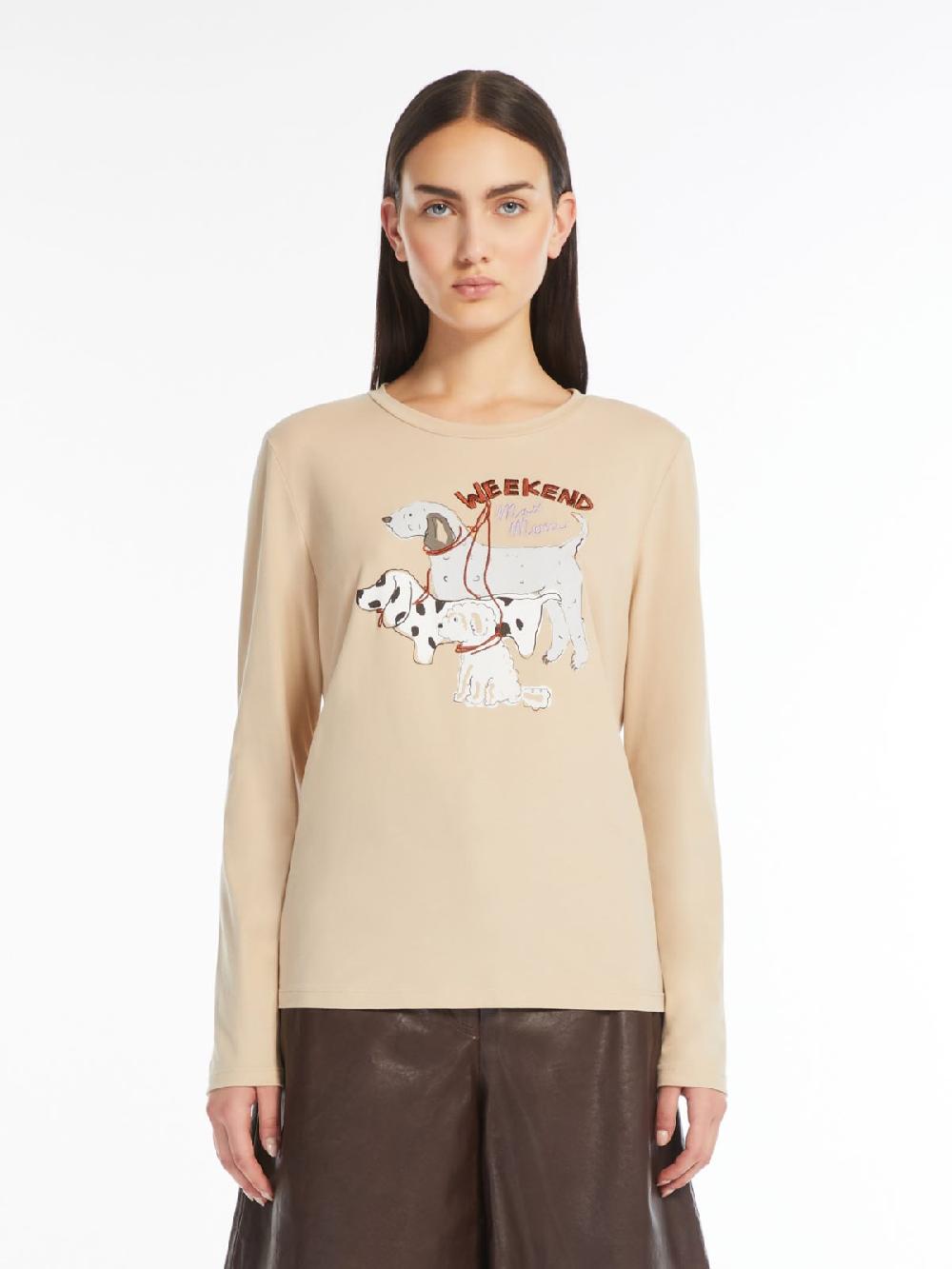 Weekend T-shirt in cotone con stampa e ricami I Più Venduti