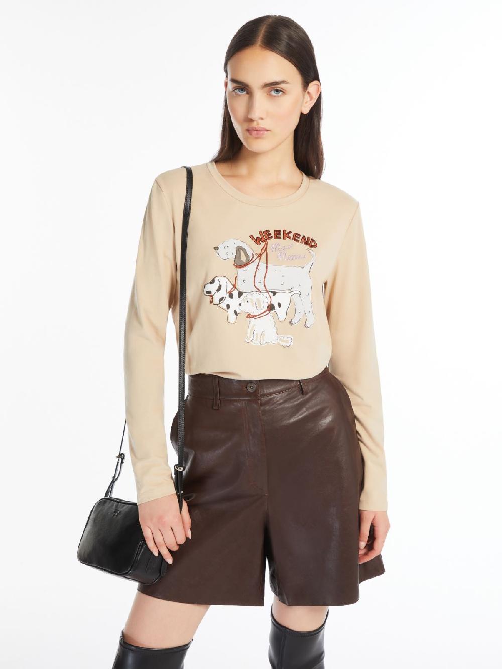 Weekend T-shirt in cotone con stampa e ricami I Più Venduti