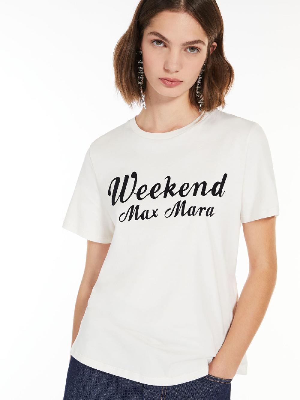 Weekend T-shirt in cotone con stampa Vendita Economica