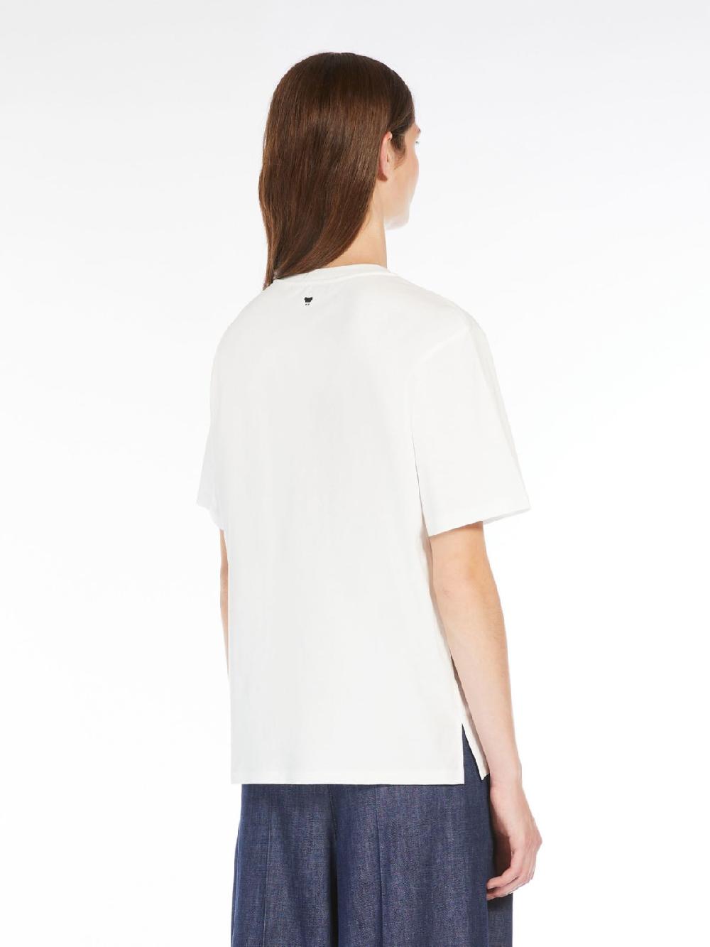 Weekend T-shirt in cotone con lettering ricamato Italy