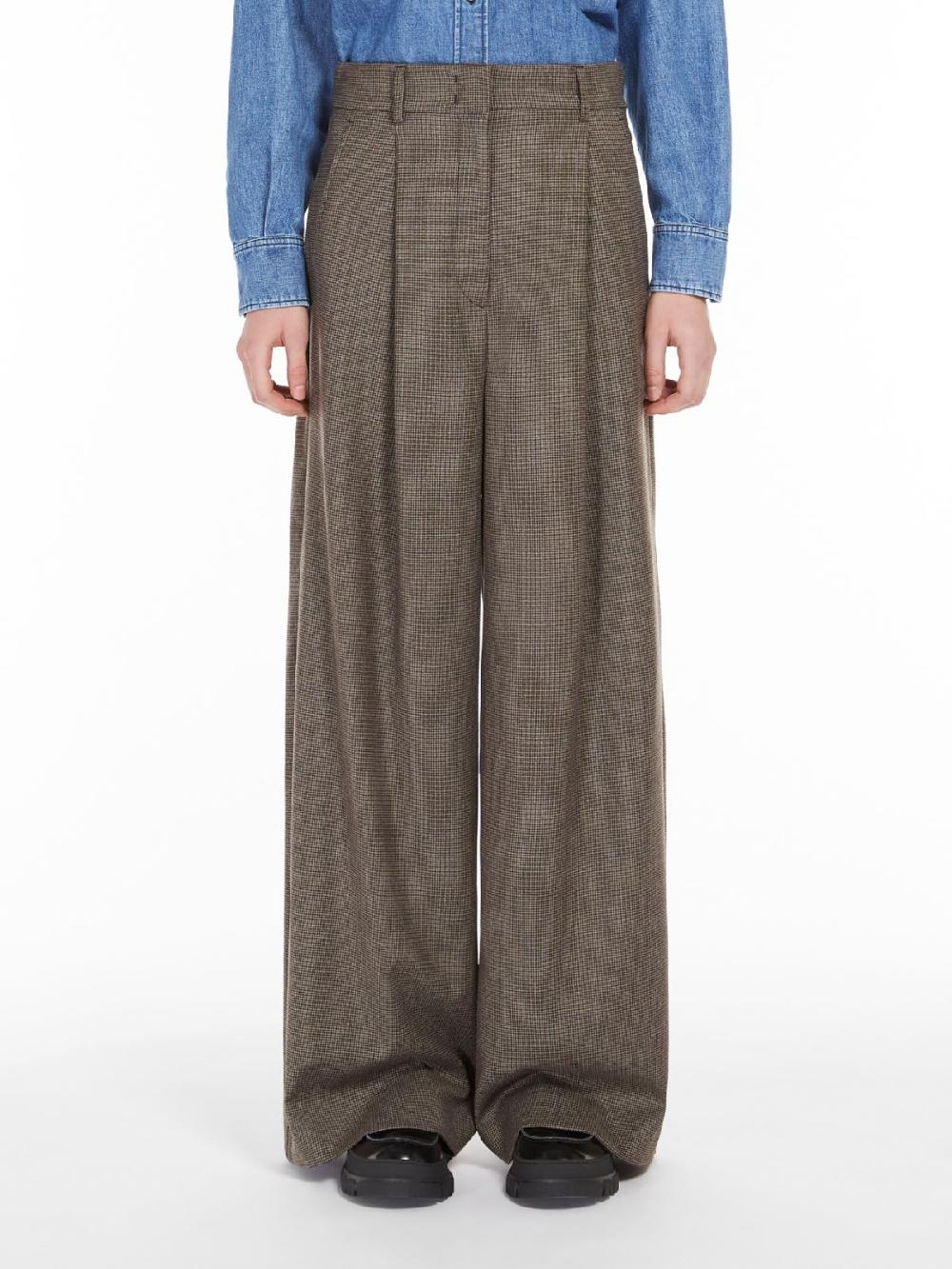 Weekend Pantalone palazzo in flanella di lana Offerta
