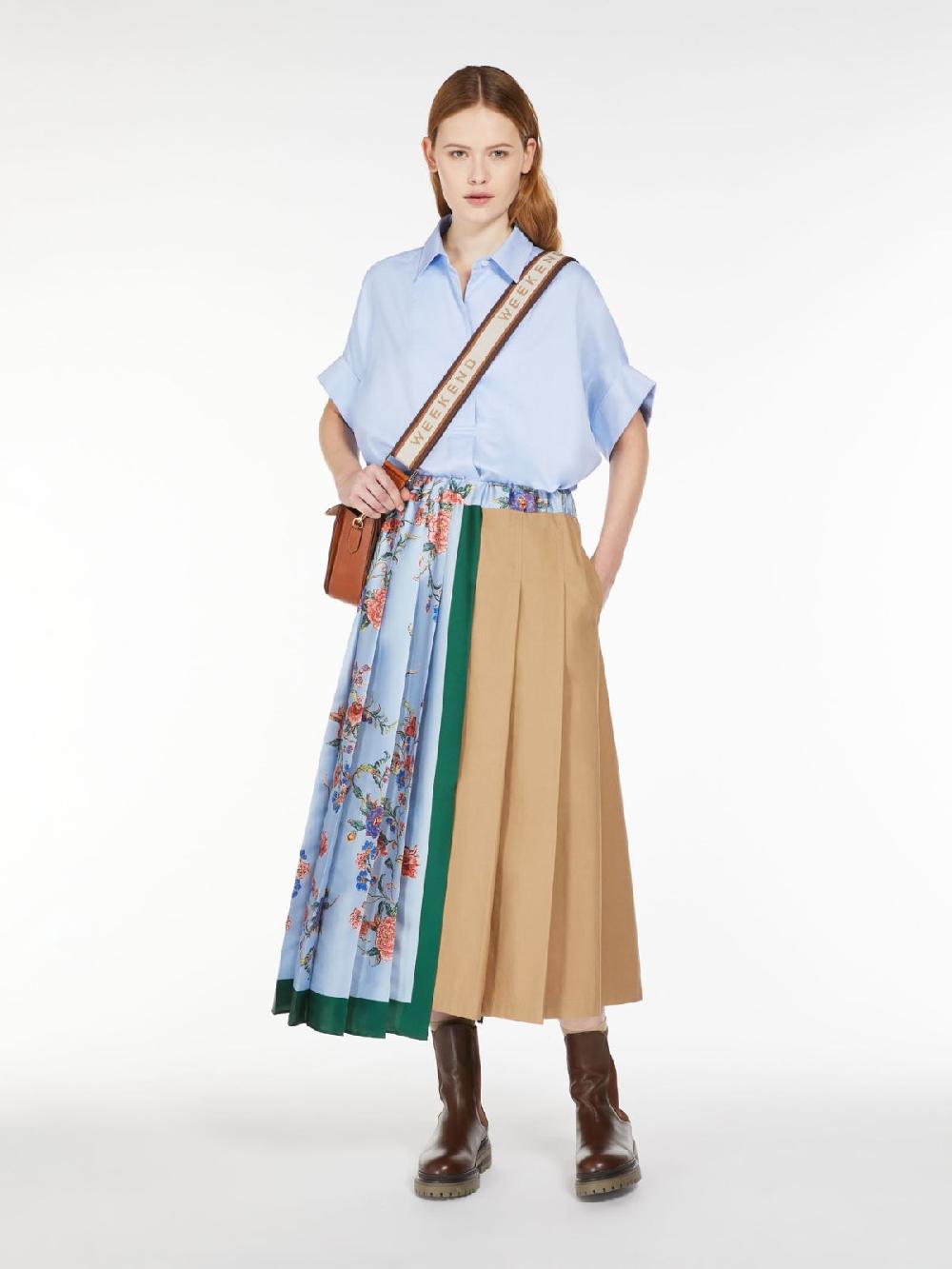 Weekend Gonna midi in tela e twill stampato
