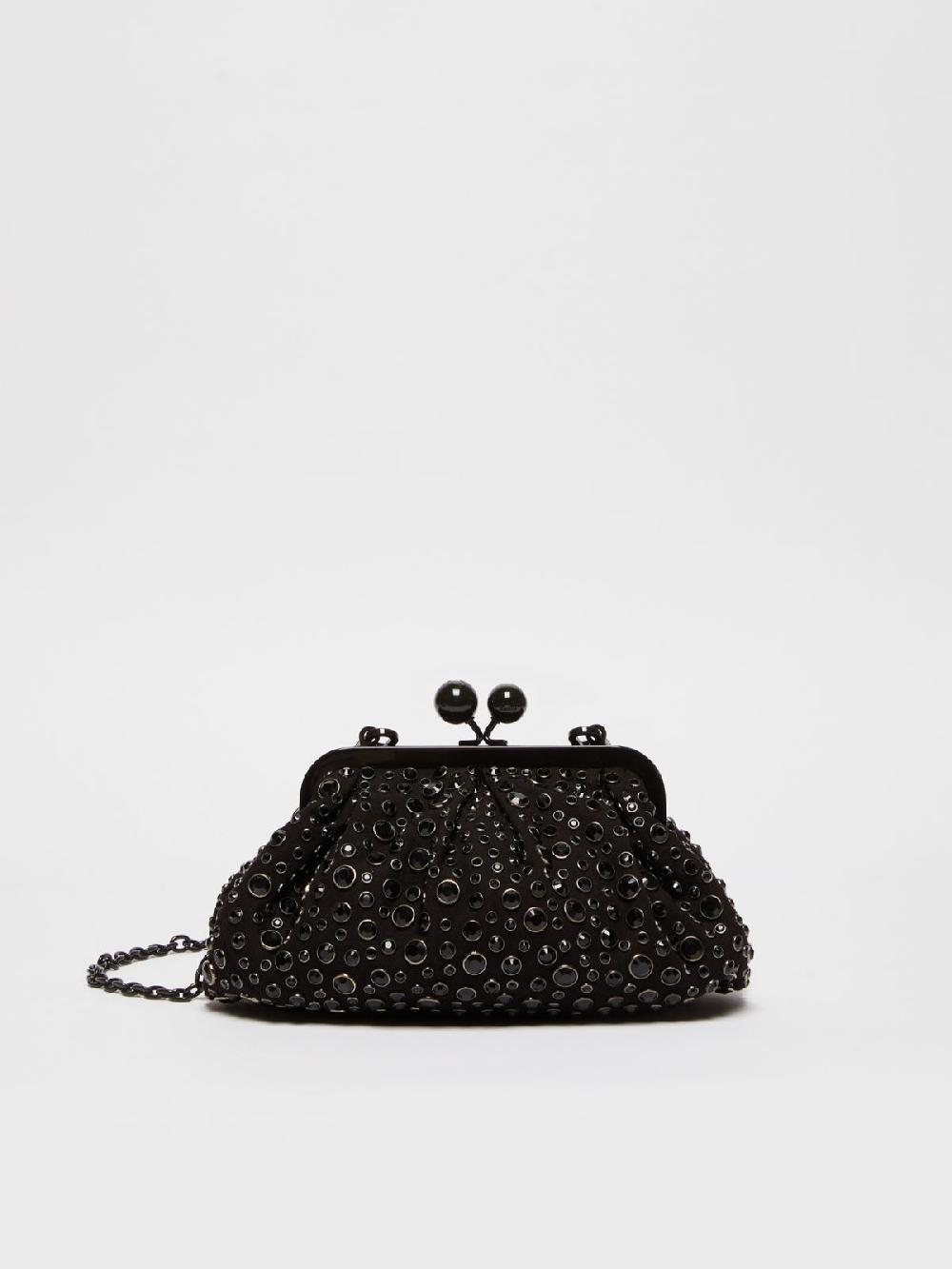Weekend Pasticcino Bag Small con pietre incastonate in pelle con cristalli