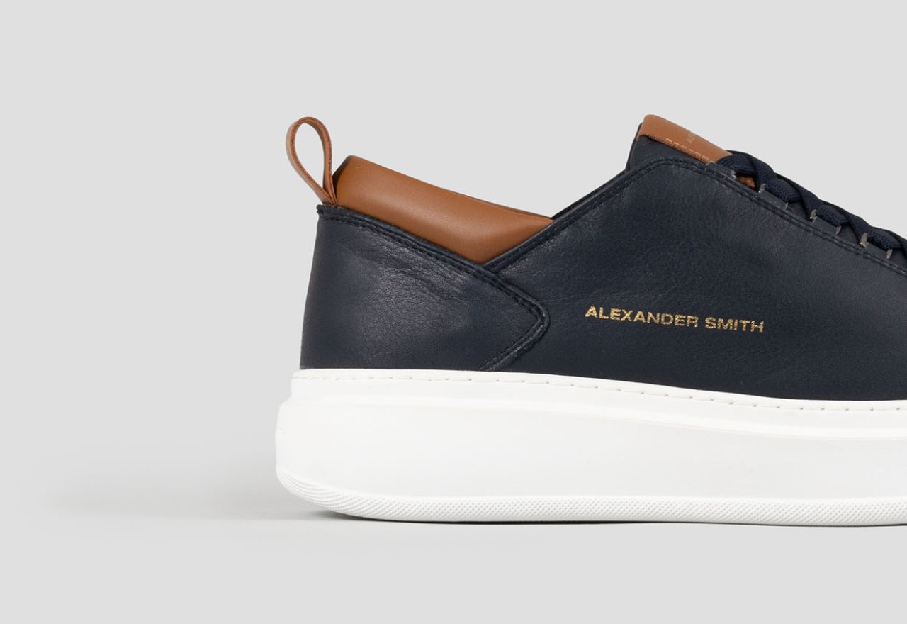 Alexander Smith WEMBLEY MAN BLUE DARK COGNAC Qualità Garantita