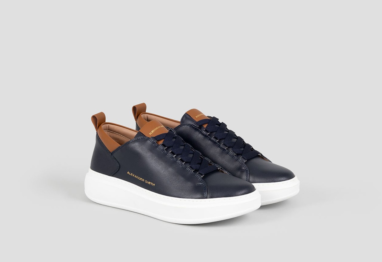 Alexander Smith WEMBLEY MAN BLUE DARK COGNAC Qualità Garantita