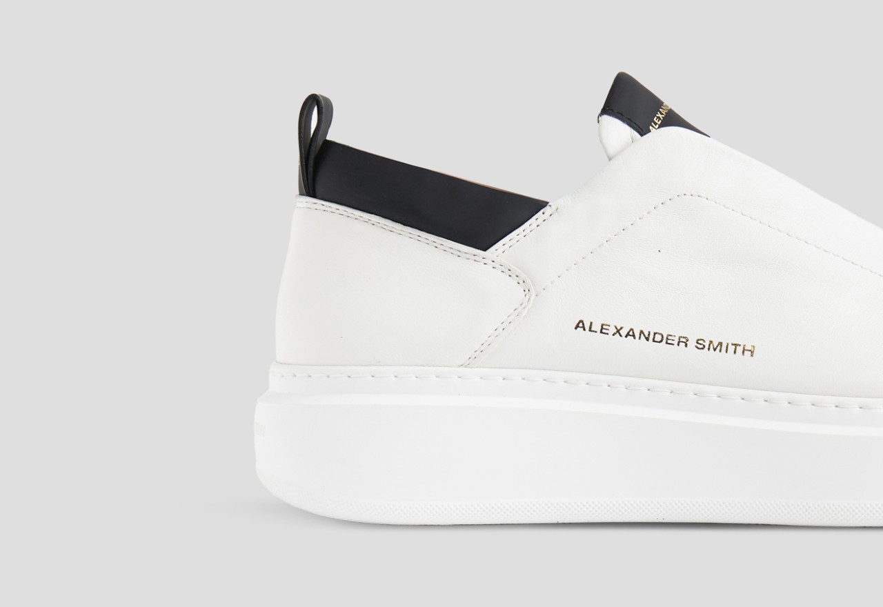 Alexander Smith WEMBLEY SLIP-ON MAN WHITE BLACK Affare Del Giorno