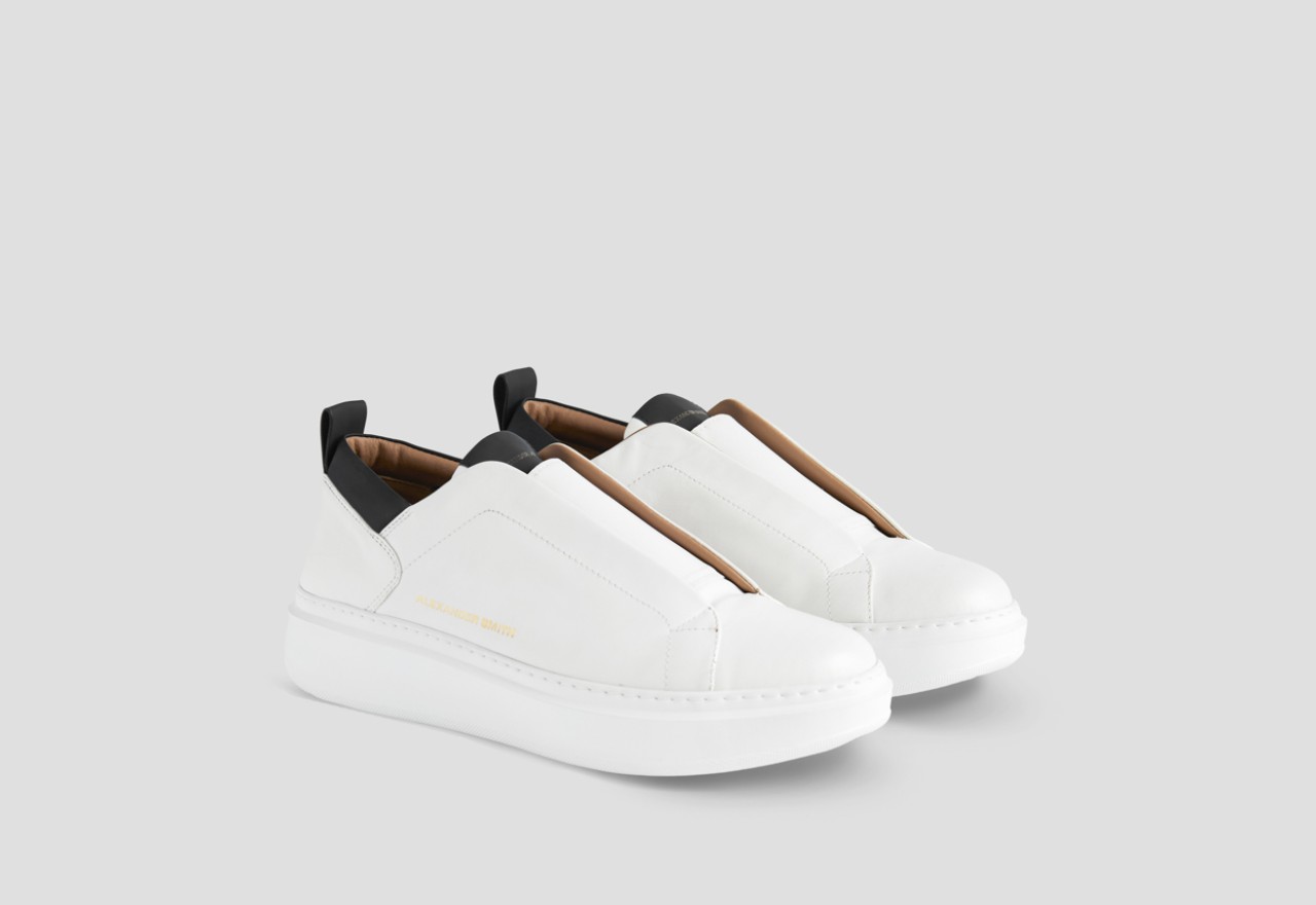 Alexander Smith WEMBLEY SLIP-ON MAN WHITE BLACK Affare Del Giorno