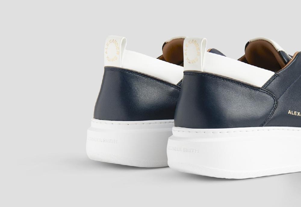Alexander Smith WEMBLEY SLIP-ON MAN BLUE WHITE Prezzo Ridotto