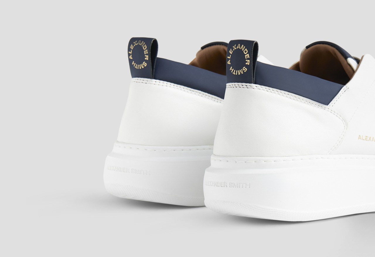 Alexander Smith WEMBLEY SLIP-ON MAN WHITE BLUE Convenienza