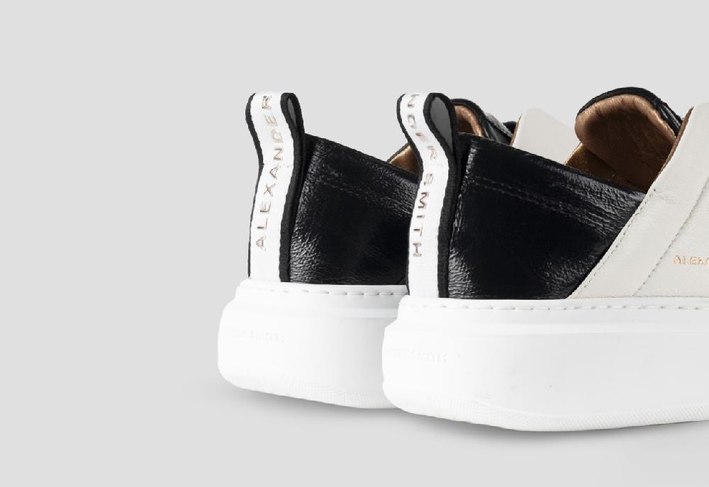 Alexander Smith WEMBLEY SLIP-ON WOMAN WHITE BLACK Saldi Di Fabbrica