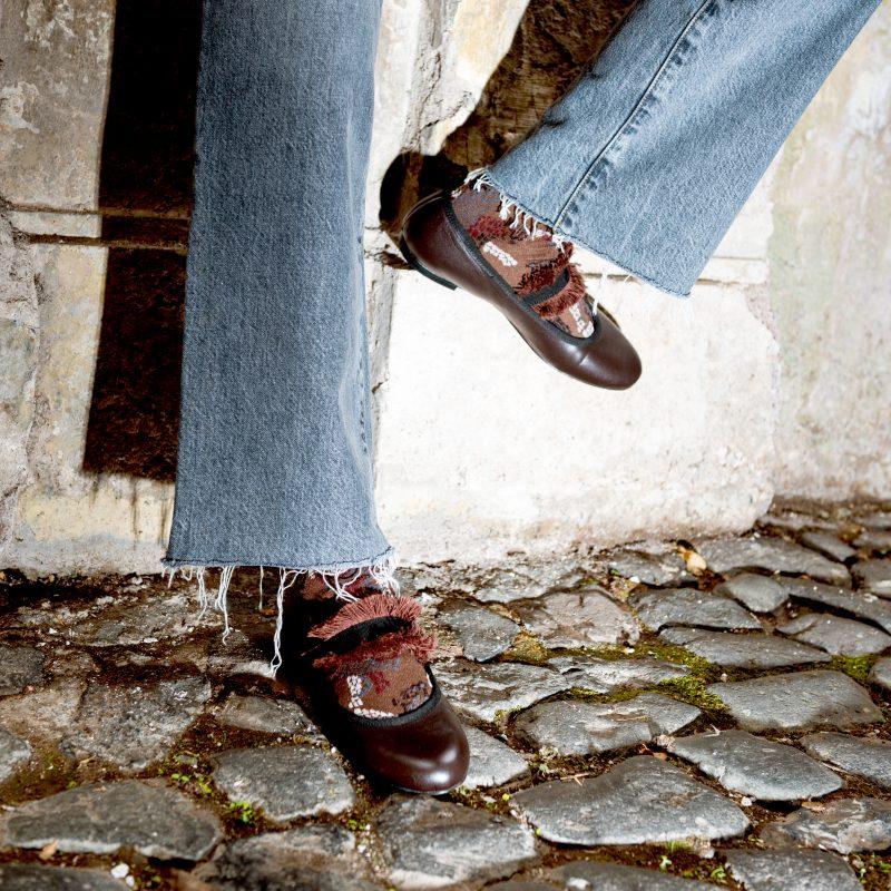 Allagiulia Ballerina Lolita Frangia TABACCO Vendita
