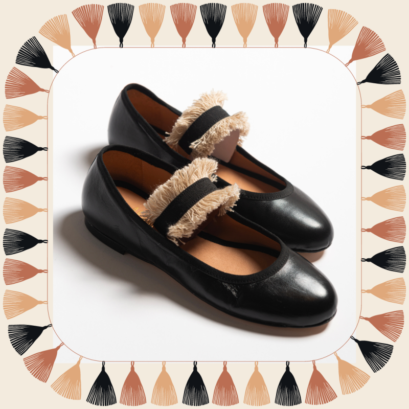 Allagiulia Ballerina Lolita NERO Frangia SABBIA Spedizione Gratuita