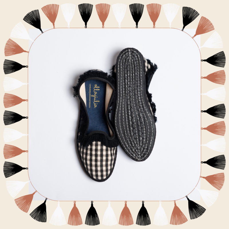 Allagiulia -Capsule Lamu- Friù Venezia VICHY Frangia NERO Moda