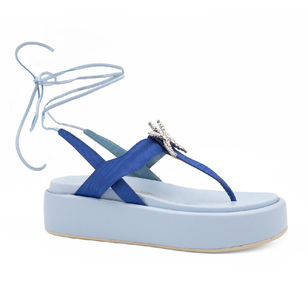 Amalfi by rangoni Sandalo piattaforma Capri blu In Vendita